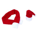 2pcs Christmas Non-woven Fabric Hat Scarf Red Wine Bottle Christmas Decor