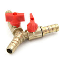3Way Tee Brass Y Shut off Ball Valve 5/16" 8mm Barb Fuel Gas Oil / Valve ClampM&