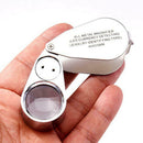 40X 25mm Metal Magnifier Jeweler LED UV Lens Loupe Detecting Identifying Type as