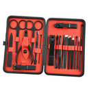 18Pcs Men Women Manicure Stainless Pedicure Care Tool Kit with Leather Case