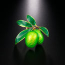 Cute Green Fruit Brooch Plum Shape Enamel Corsages Pins Suit Coat Scarf Acc W1Z3