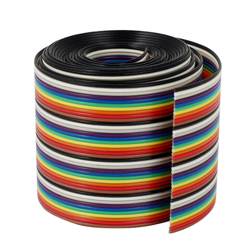 1M 40pin Wire Flat Color Rainbow Ribbon Cable Wire Durable Copper 1.17MM
