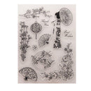 DIY finished cherry scrapbook blossom kimono chapter stamp Transparent seal