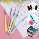 Double End 5Pcs Nail Art Acrylic Design Liner Grid Painting Brushes Dotting Pen/