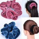 12pcs Velvet Scrunchies Girls Elastic Rubber Band Hair Rope Ponytail Holder