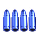 4 Pieces Car Truck Wheel Stem Aluminum Bullet Tyre Valve Cover Caps Blue