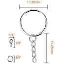 100Pcs Keychain Rings Jewelry With Chain And 100 Pcs Screw Eye Pins Bulk Fo L4C2