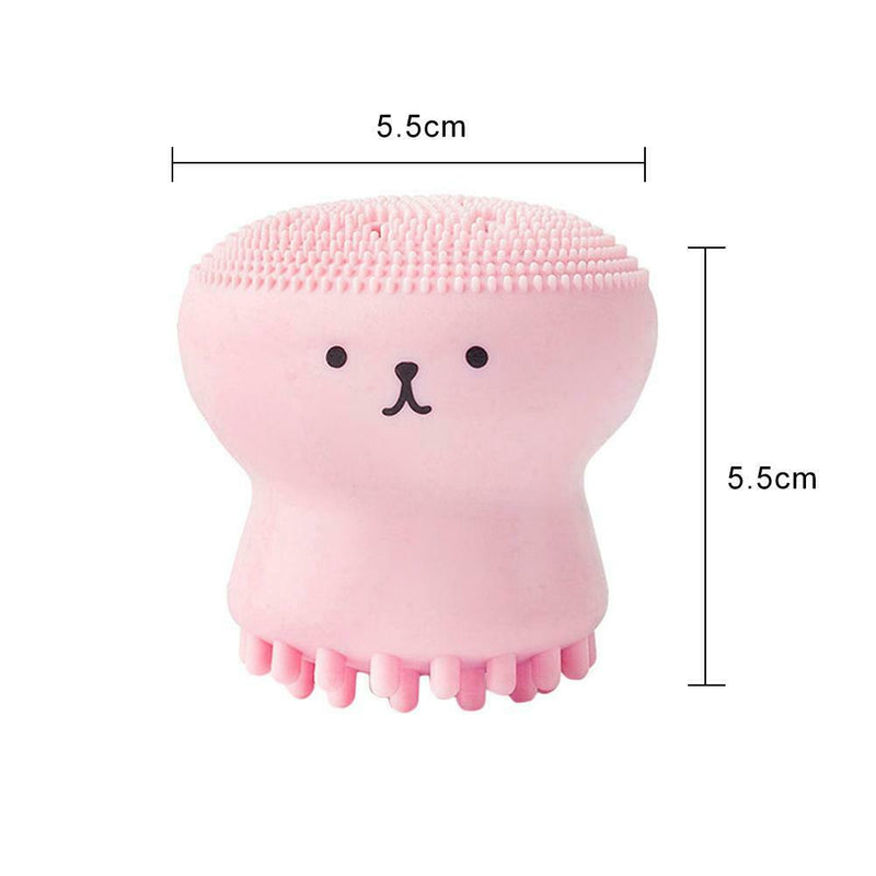 Jellyfish Shaped Silicone Face Cleanser Powder Puff Brush Facial Cleaner Brush