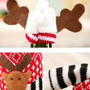 2Pcs Christmas Reindeer Sweater Wine Bottle Cover,Knitted Ugly Sweater Cove
