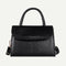 Women Leather Pure Shoulder Handbags Flap Crossbody Messenger Bags (Black) A