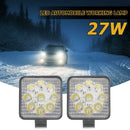 Offroad LED Work Light Bar 27W Mini Square Waterproof Spot Beam Driving Fog Lamp