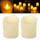 2pcs Realistic Plastic Wax LED Candle Swinging Flame Battery Powered Flameless