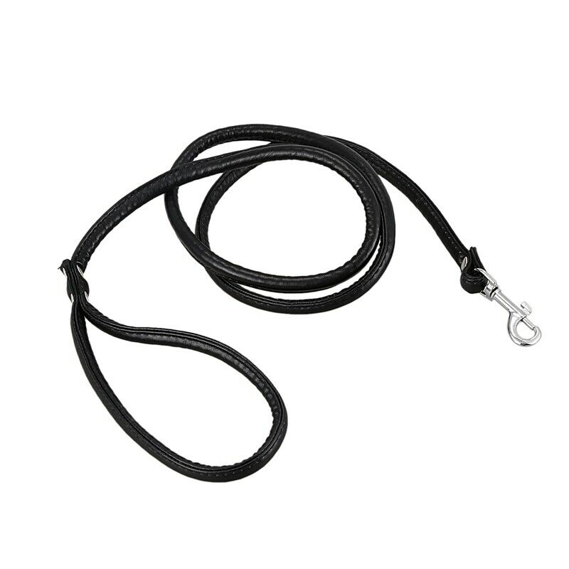 hook buckle PU Leather Pet Leash 120cm Black