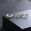 14Pcs/Set Boho Stack Crystal Flower Moon Sun Knuckle Ring Midi Finger RingsSJ 3C