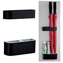 Household Door Umbrella Rain Free Drain Stand Storage Holder Rack Black Set