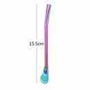 2 pcs Stainless Steel Tea Straws Filtered Spoon Drinking Straw Latte Macchi T4M4