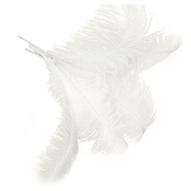 10 pcs Natural Ostrich Feathers Wedding Party Decoration White 40-45cm Y1V6