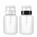 2PCs Empty Clear Nail Art Pump Dispenser Acetone Polish Remover Liquid Bottle