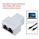 RJ45 Splitter Adapter 1 to 2 Ethernet Socket For PCB Board Welding(White)