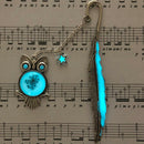 1X Luminous Night Owl Bookmark Label Read Maker Feather Book Mark Stationery  Gw