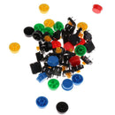 25pcs Tactile Push Button Touch Micro 12x12x7.3mm Round Keycap Assorted Kit