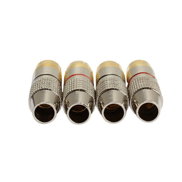 4PCS RCA Plug Audio Video Locking Cable Connector Plug Titanize Connector