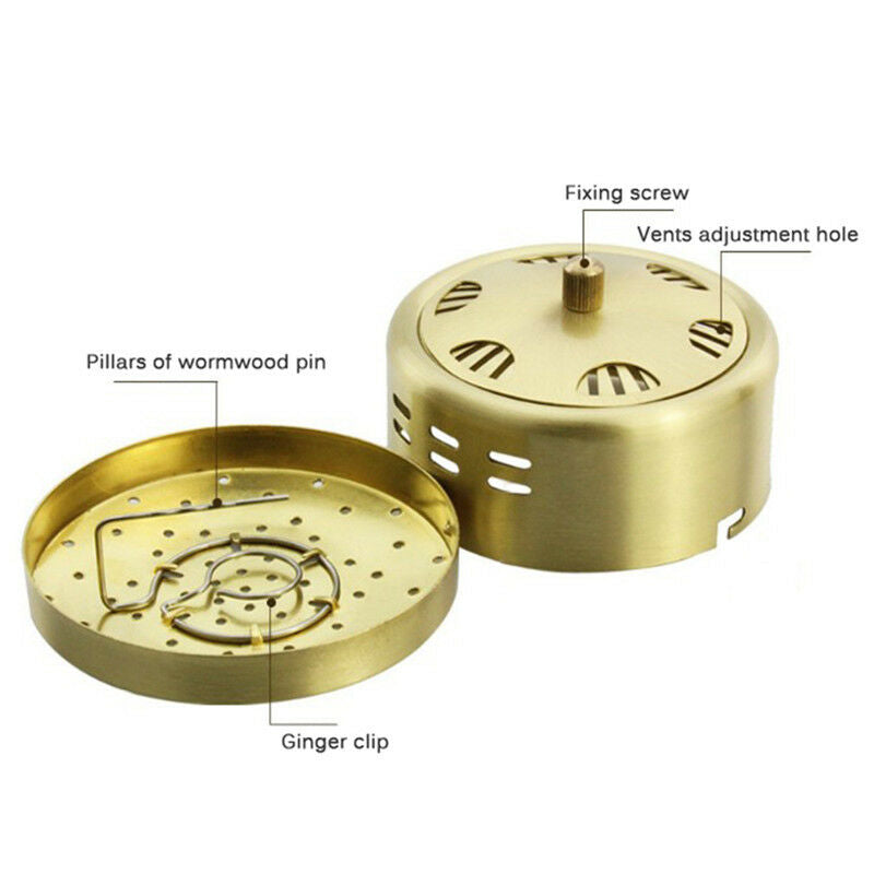 Pure Copper Acupuncture Moxa Box Moxibustion   Moxa Stick Burner IOBX