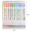 12pcs Mildliner Highlighter Pen Double Headed Fluorescent Marker Drawing A