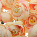 30 Artificial Camellia Silk Flower Heads Party Table Arrangement Yellow Pink