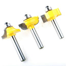 3PC 8mm Shank Glass Door Router Bits Round-Over Bead Set Tenon Cutter for W
