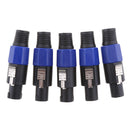 5 Pieces Professional 4-Pin Male Speaker Connector Jack Speaker Plug