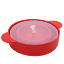 Microwave Popcorn Popper Collapsible Silicone Bowl with Lid and Handles(Red W4J7