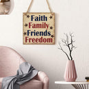 Wooden Independence Day Door Sign Board Retro Hanging Craft Home Decor