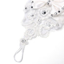Short Lace Floral Rhinestone Bowknot Fingerless Wedding Party Bridal Gloves T Kw