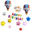 Multicolor Happy Birthday Hot Air Foil Balloon Set Party Decoration
