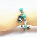 Top Lady jewelry turquoise bead owl pendants fashion popular girl bracelet B Gw