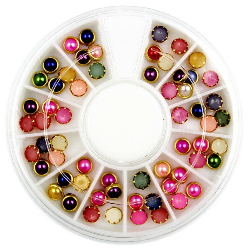 Nail Art Jewelry 12 Grid Disc Hollow Alloy Color Gravel Rivet Rhinestone Ma A2R6
