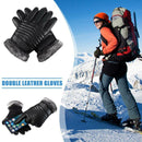 Leather Motorcycle Fleece Anti-slip Gloves Men Touch Screen Driving Gloves