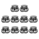 10Pcs Metal Bean String Cord Locks with 2 Holes Toggle Spring Clasp Stop