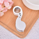 Portable Mini Magnifier With LED Light Jewelry Metal 40x Magnifying Glass Lou_