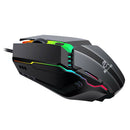 Black RGB Wired Gaming Mouse 1600 DPI Gamer Mice Programmable Comfortable