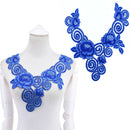 Embroidered floral lace neckline neck collar trim clothes sewing applique  ^