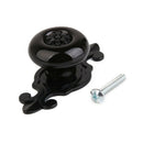 1pc Retro Furniture Drawer Cabinet Wardrobe Ceramic Round Knob Metal Pull H