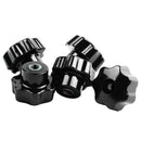 5 pieces Black star grip knobs, female thread diameter 8mm, head diameter 4 Z2A5