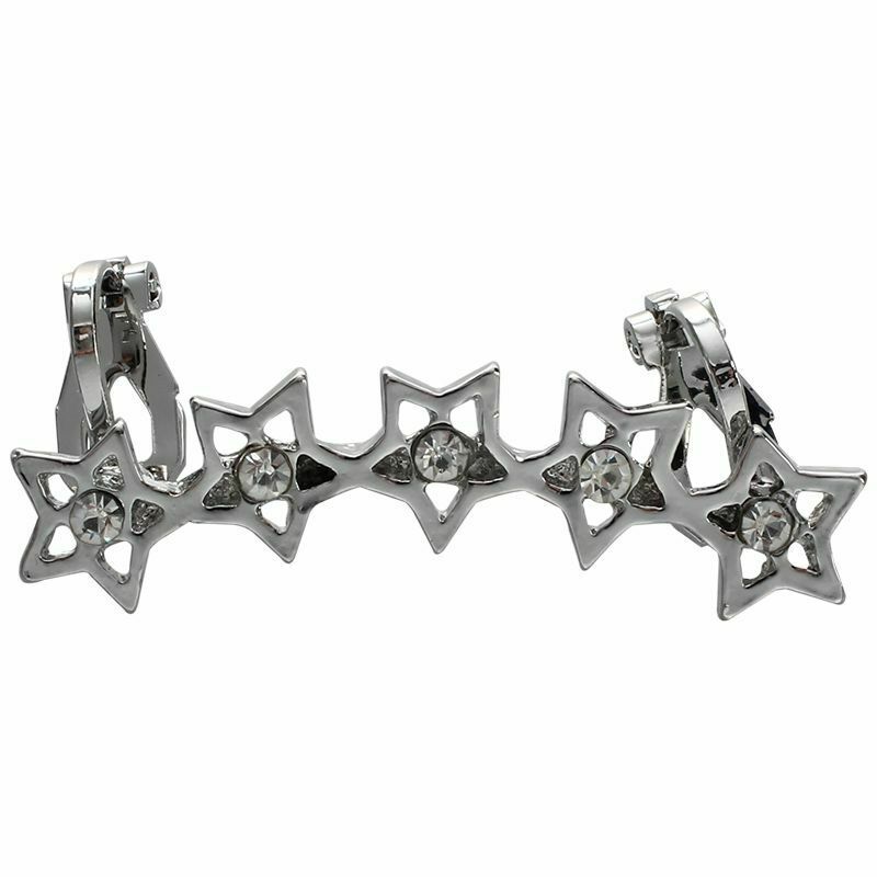 1 x Women's 5-Pointed Star Shape Rhinestone Ear Cuff Wrap Clip Earring---Si