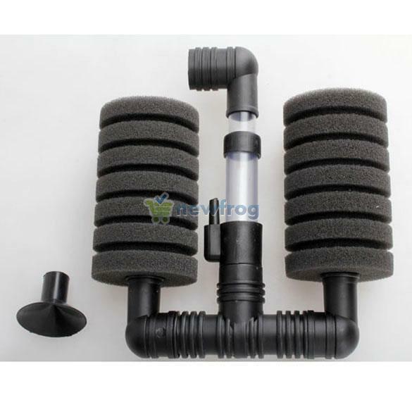 Aquarium Biochemical Sponge Filter Fish Tank Air Pump + Suction Cup Double Head