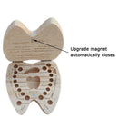 Baby Tooth Box Wooden Milk Teeth Organizer Storage Save Girls Boys Souvenir M7F7