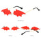 3Pcs Chic Bat Shaped Rimless Sunglasses UV400 Designer Sun Glasses Halloween