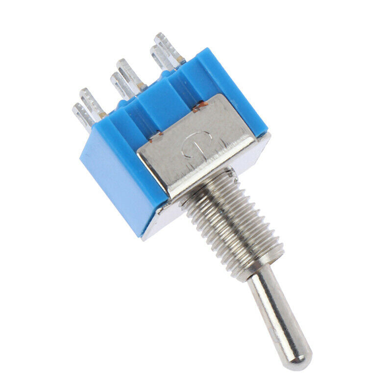 5X MTS-202 DPDT Switch 6A 125V AC 6-Pin ON-ON Mini Toggle Switch 2 Position S JR