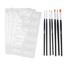 7Pcs Round Pointed Tip Nylon Hair Brush Set with 3 Pieces Paint Tray Palette